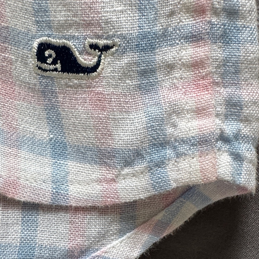 Vineyard Vines XL Shep & Ian Pink and Blue Linen Shirt - Picture 8 of 10